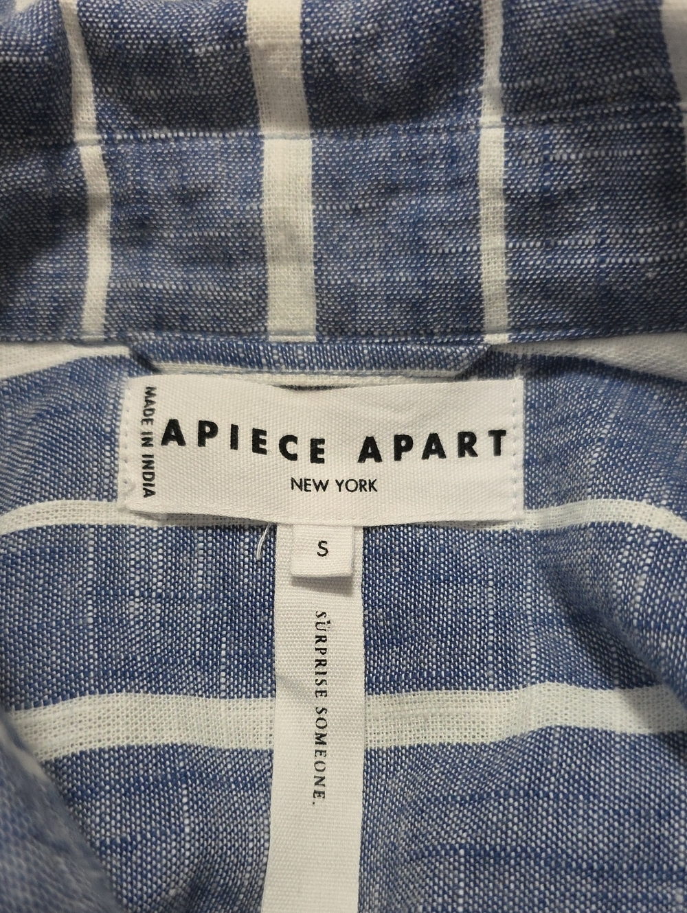 Apiece Apart Flowe Pocket Button Up Shirt in Chambray Blue Size Small - Picture 5 of 5